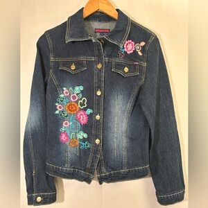 Yuka Jeans Embroidered Denim Jacket Size Medium